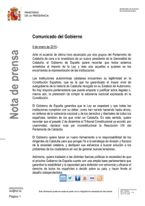 Comunicado del Gobierno