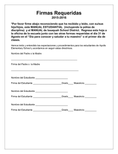 Firmas Requeridas - Issaquah School District