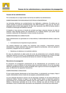 Causas de las sobretensiones y mecanismos de propagación