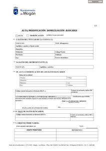 ALTA/MODIFICACIÓN DOMICILIACIÓN BANCARIA