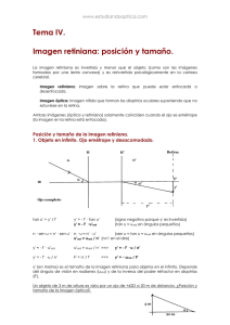 Imagen Retiniana: Posición y Tamaño - Óptica