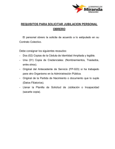 Requisitos para Jubilación Personal Obrero