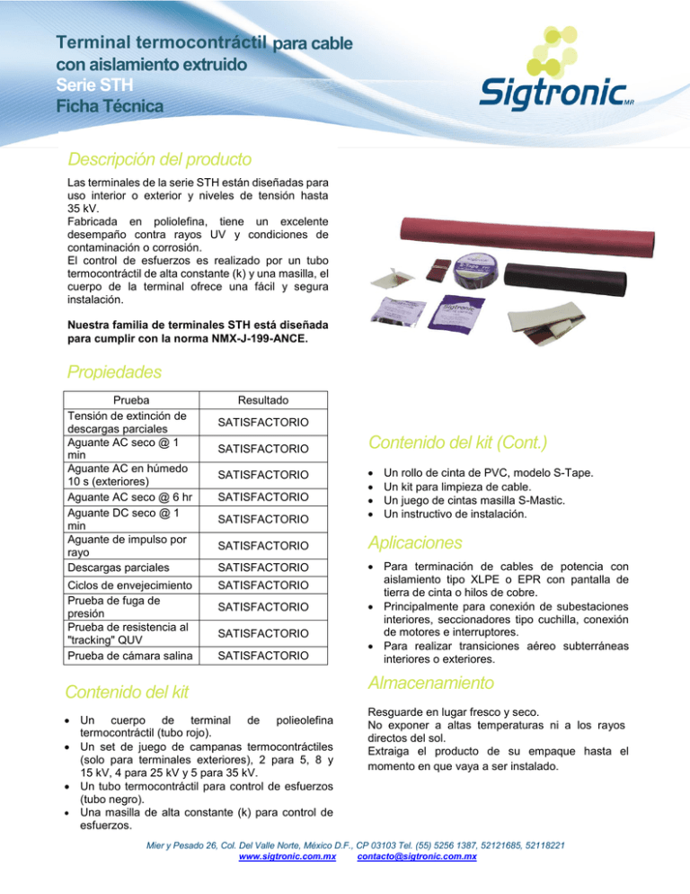 Terminal termocontráctil para cable con aislamiento