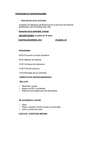 PROGRAMA DE BARRANQUISMO --. Descripción de la actividad