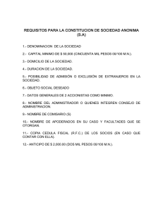 Requisitos para la Constitución de una S.A. en México