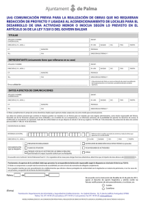 Comunicación previa para la realización de obras que no requieran