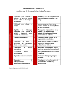 Perfil Profesional y Ocupacional Administrador de Empresas