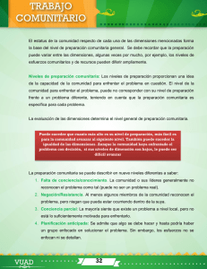 El estatus de la comunidad respecto de cada una de las