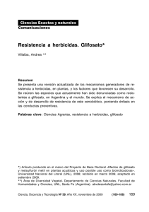 Resistencia a Herbicidas: Glifosato | Ciencias Agrarias