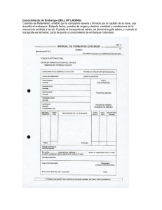Conocimiento de Embarque (BILL OF LADING) Contrato de