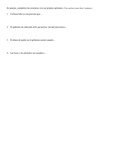 En parejas, completen las oraciones con sus propias opiniones
