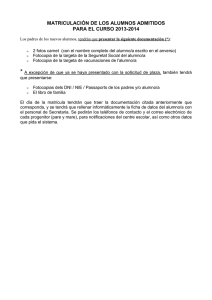 Documentació per matrícula - CEIP Es Molinar, Infant Felip