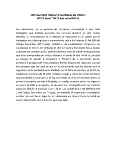 EMPLEADORES PODRÁN COMPENSAR EN DINERO HASTA LA
