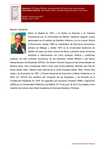 Inicio Ramón Tamames Nació en Madrid en 1933, y es Doctor en