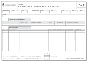 anexo i características y condiciones de funcionamiento
