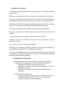 CRITERIOS DE EVALUACIÓN 1. Describir las características del