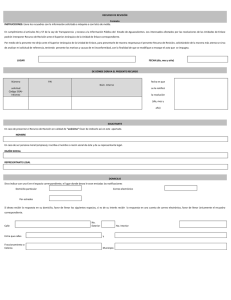 RECURSO DE REVISIÓN Formato INSTRUCCIONES: Llene los
