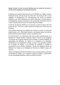 Centro de atención telefónica trabajadores rumanos