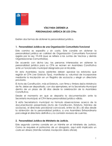 Vías para Obtener la Personalidad Jurídica