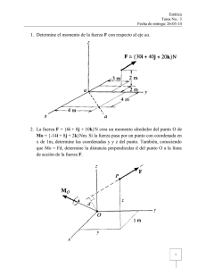 Tarea de Estática: Momentos y Fuerzas Equivalentes