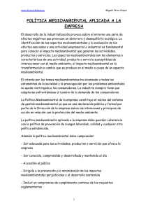 política medioambiental aplicada a la empresa
