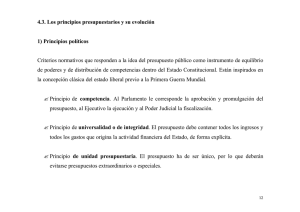 4.3. Los principios presupuestarios y su evolución 1) Principios