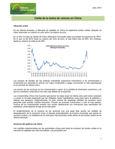 Caída de la bolsa de valores en China