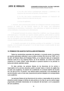 a) los diez días lectivos inmediatamente anteriores y