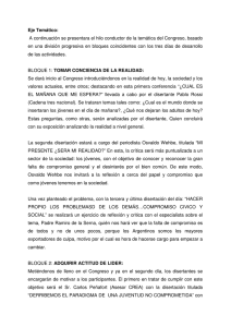 Eje Temático: A continuación se presentara el hilo conductor de la