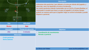Descripción Colocamos dos porterías,1 por delante y la otra por
