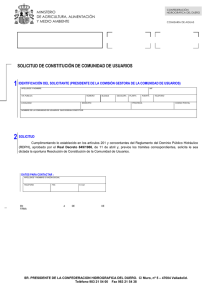 SOLICITUD DE CONSTITUCIÓN DE COMUNIDAD DE USUARIOS