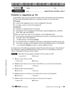 Pretérito vs. imperfecto (p. 76)
