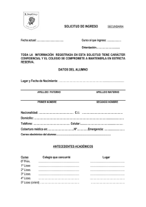 solicitud de ingreso datos del alumno