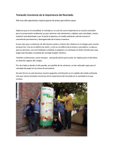 Tomando Conciencia de la importancia del Reciclado