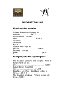 CARTA D`ANY NOU 2016 Els entrants/Los entrantes Creppes de