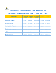 CALENDARIO EVALUACIONES PARCIALES Y FINALES