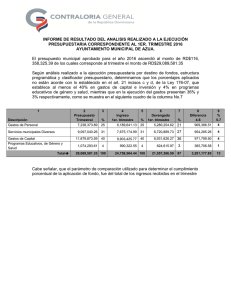INFORME DE RESULTADO DEL ANALISIS REALIZADO A LA