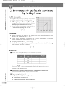Hoja de Trabajo Ley de Gay-Lussac: Temperatura y Volumen