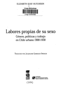 Género, Políticas y Trabajo en Chile Urbano 1900-1930