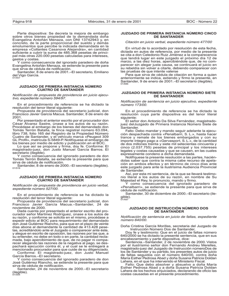 Parte dispositiva: Se decreta la mejora de embargo sobre otros