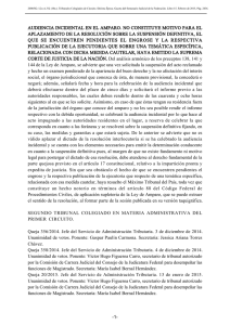AUDIENCIA INCIDENTAL EN EL AMPARO. NO CONSTITUYE