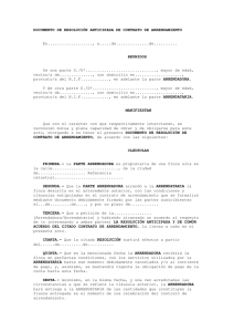 Documento de resolución anticipada de contrato de arrendamiento