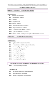 Metodología de la Investigación Científica I - Programa del Curso