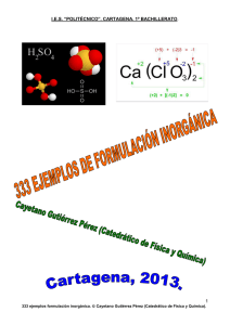 333 Ejemplos Formulación Inorgánica: Nomenclatura Química