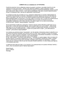 LIBERTAD no es sinónimo de AUTONOMIA