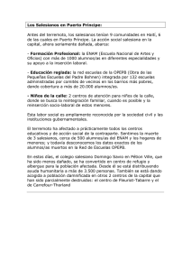 Los Salesianos en Puerto Príncipe: Antes del terremoto, los