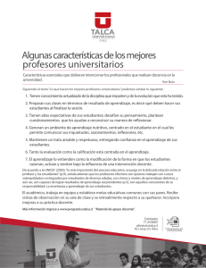 Algunas características de los mejores profesores universitarios