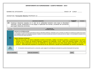 401. Construye relaciones basadas en el valor de la solidaridad