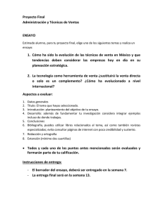 Proyecto Final Administración y Técnicas de Ventas ENSAYO 1