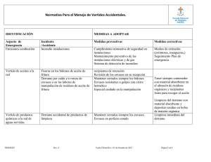 NM640203 Normativa para el manejo de vertidos accidentales